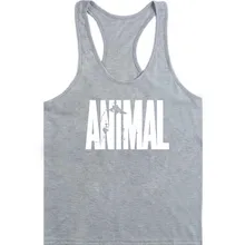 Тренажерные залы WINER бренд хлопок животных Стрингер спортивные мужские майки без рукавов майка для бодибилдинга одежда майка фитнес жилеты