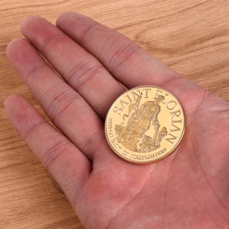 Памятная коллекция монет Художественное покрытие имитация золотых пожарных спасательные