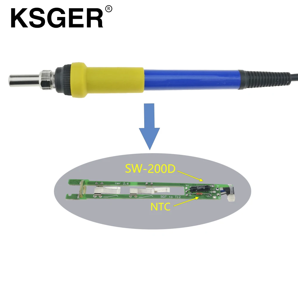 KSGER алюминиевый сплав 9501 907 Паяльник ручка для V2.1S V2.0 V3.0 Stm32 Oled T12 температура цифровой электрический контроллер