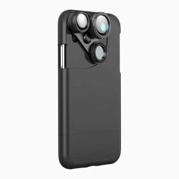 4 в 1, многофункциональный чехол для iPhone X, 8, 7, 6 S, 6 Plus, чехол для мобильного телефона с полным покрытием, широкий угол обзора, макро, рыбий глаз, уникальный чехол - Цвет: black