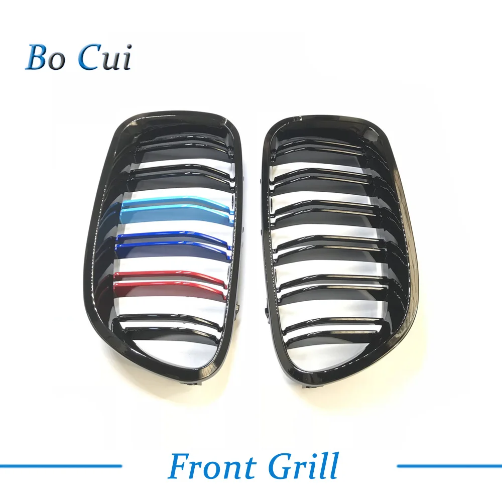 

1 Pair 5 Series F10 3 Color Grill ABS Front Dual Slat Grille for BMW 2010+ 520i 528i 530i 535i 550i 518d 520d 525d 530d 535d