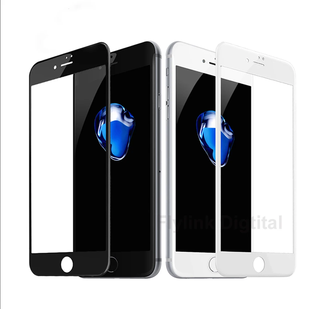 3D 9H Curved Edge Full Cover Screen Protector For iPhone 6S 6 Tempered Glass On The 7 8 Plus Protective Film|Защитные стёкла и