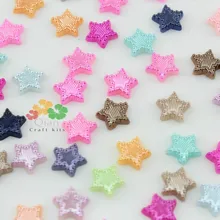 1200 шт каваи Блестящий перламутровый красочный полированный Звезда Кабошон декор для сотового телефона flatback украшение для поделок 11 мм