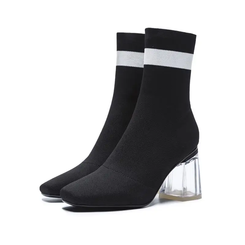 Sexy Pie Botines Dedo Memunia Otoño Moda Venta De Zapatos Cuadrados Caliente Invierno Black Baile La Del Botas Tacones Señora Mujeres Altos q8x1nv8ZB