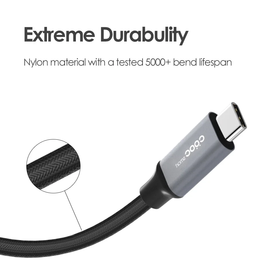 CRDC usb type-C кабель, высокоскоростной USB-C-USB-C кабель 3,3 фута/1 м для Galaxy S8, S8+, Nexus 6 P, huawei Matebook и других устройств usb type-C