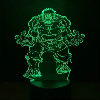 

Hot Movie Hulk Figure 3D Acrylic Light Children LED Night Light 7 /16Colors Change Decorative Bedside Desk Lamp Boy Kid Gifts