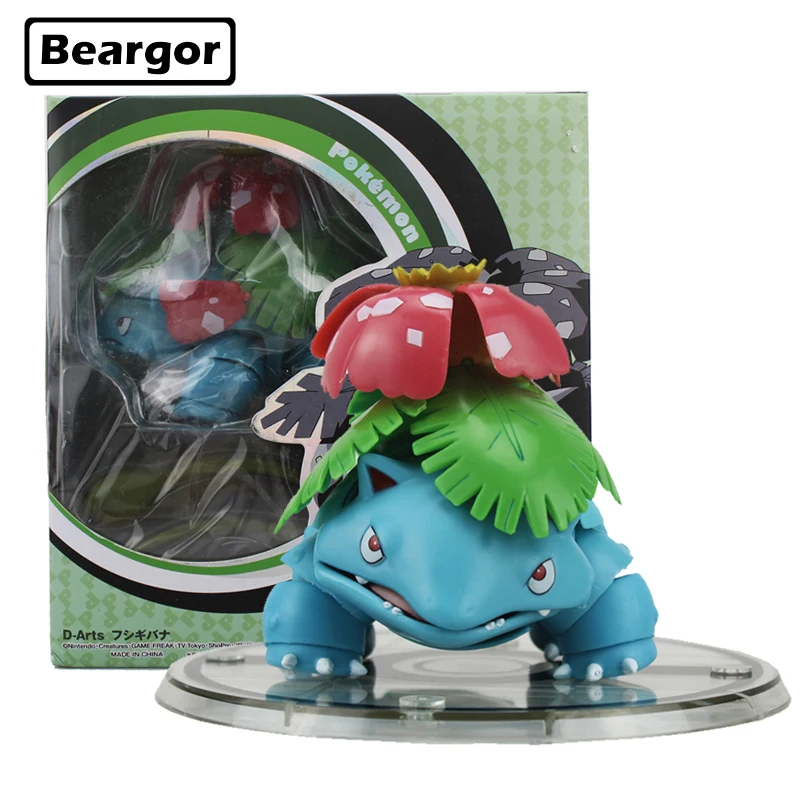 

Free Shipping 4" Pocket Monster Cartoon Venusaur SHF Moveable Boxed 10cm PVC Anime Action Figure Collection Model Doll Toys Gift