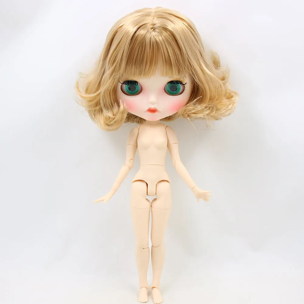 Ледяная Обнаженная кукла Blyth для No. BL2240/3227 Flaxen волосы резные губы матовое лицо с бровями шарнирное тело 1/6bjd