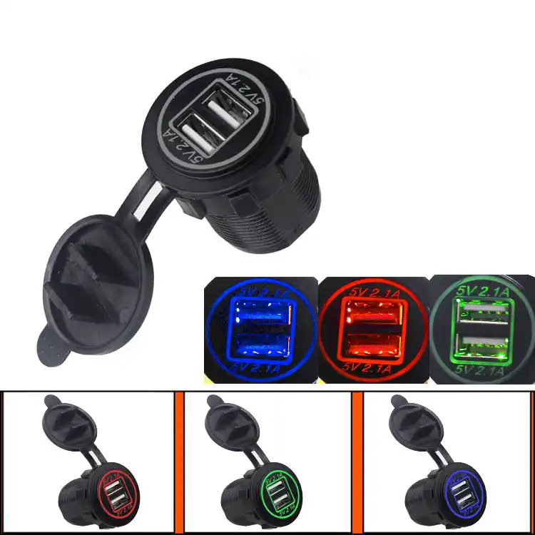 Dc 12 24v Led デジタルディスプレイ車の充電器防水デュアルシガーライター Usb 2 ポート電源アダプタコンセントソケット 5v 2 1a 1a シガレット ライター Aliexpress