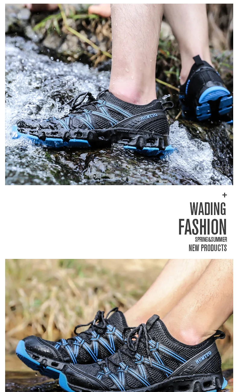 HUMTTO aqua shoes Мужские дышащие быстросохнущие уличные скалолазание треккинговые спортивные крик обувь подошва дренаж кроссовки