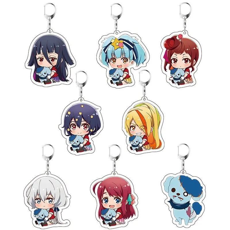 

Zombieland Saga Sakura Ai Mizuno Keychain Zombie Land Saga Acrylic Pendant Key Ring Gift key Finder Ring Keychains