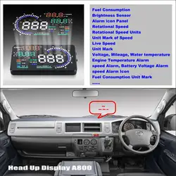 Liislee автомобилей HUD Head Up Дисплей для Toyota HiAce H200 Hiace трепетны безопасного вождения Экран проектор отражающий лобовое стекло