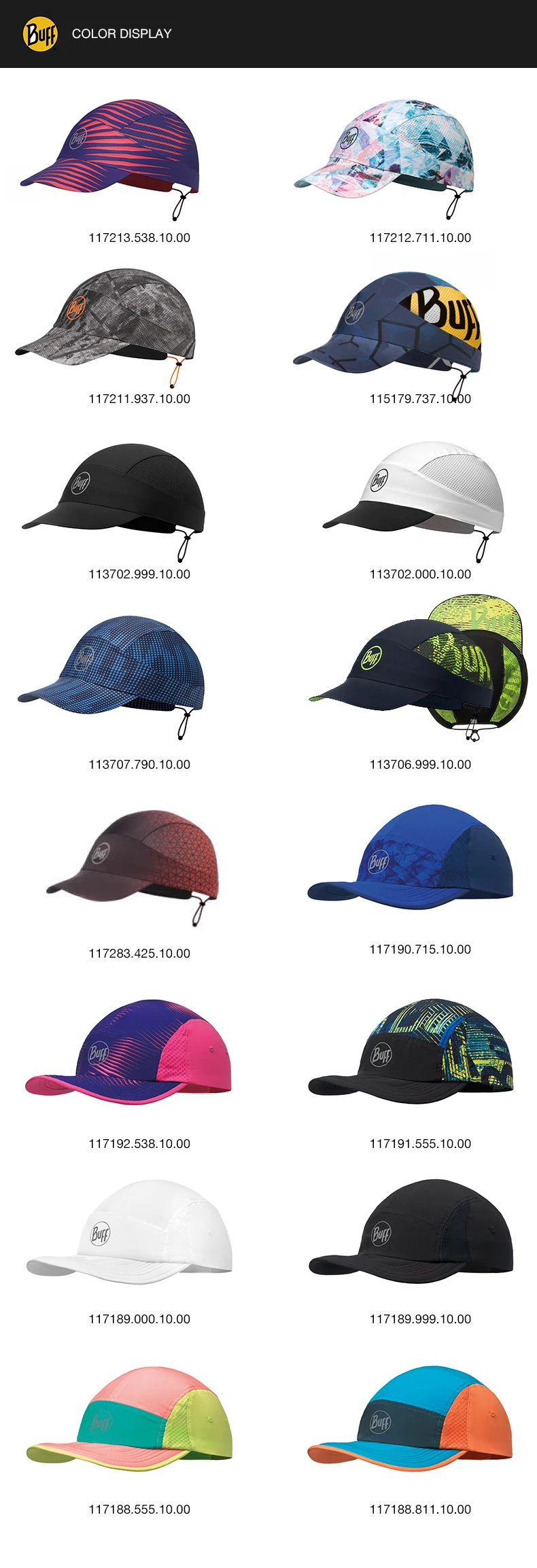 BUFF Run Cap R-O-2 Multi Outdoor Hiking Sunshade Hat Sun Protection Caps for Ladies Men Uv Protection Face Neck