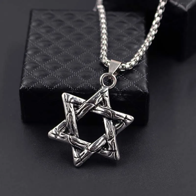 Звезда Давида, кулон израильская цепочка ожерелья для мужчин и женщин из нержавеющей стали Judaica серебряный цвет еврейские ювелирные изделия xlct027