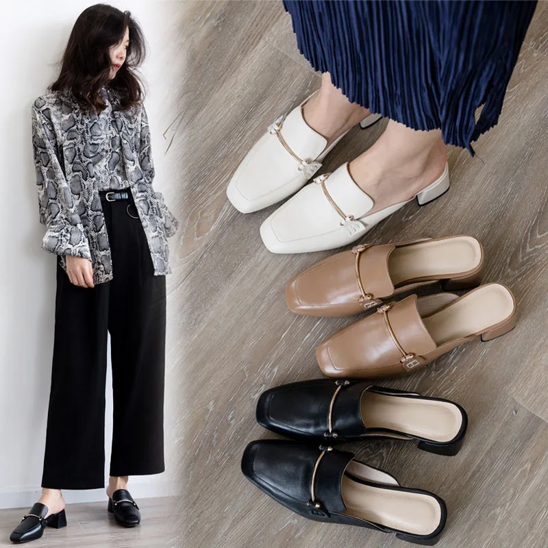 

Genuine Leather Summer Women Shoes Slippers FemaleSlippers Platform Female Sandals