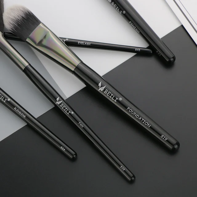 BEILI Black 35 Pieces Professional Natural Makeup Brushes Set Blending Eyebrow Concealer Eyeliner Foundation Powder brush makeup 6