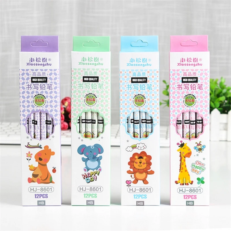 

12Pcs/Set Pencil HB Random Color Pencil Stationery Items Drawing Supplies Cute Pencils For School Basswood Office School Cute