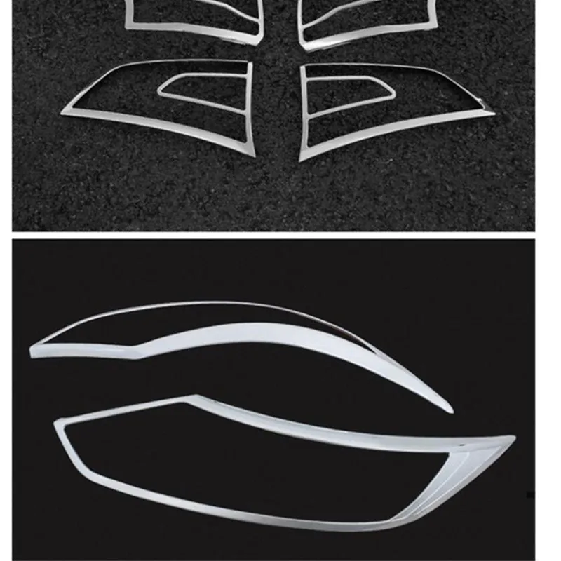 

ABS Chrome Front rear Head Light Lamp Cover Trim Front Head Light Cover For 2014-2016 Nissan Qashqai J11 car Styling Accessories