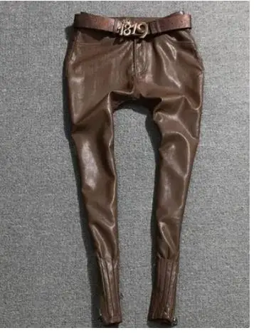 Весенние модные узкие брюки из искусственной кожи с высокой талией размера плюс, повседневные женские джеггинсы - Цвет: coffee