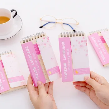 

Creative pink sakura foreign language vocabulary Coil book mini Notebook Diary Notepad Escolar Papelaria
