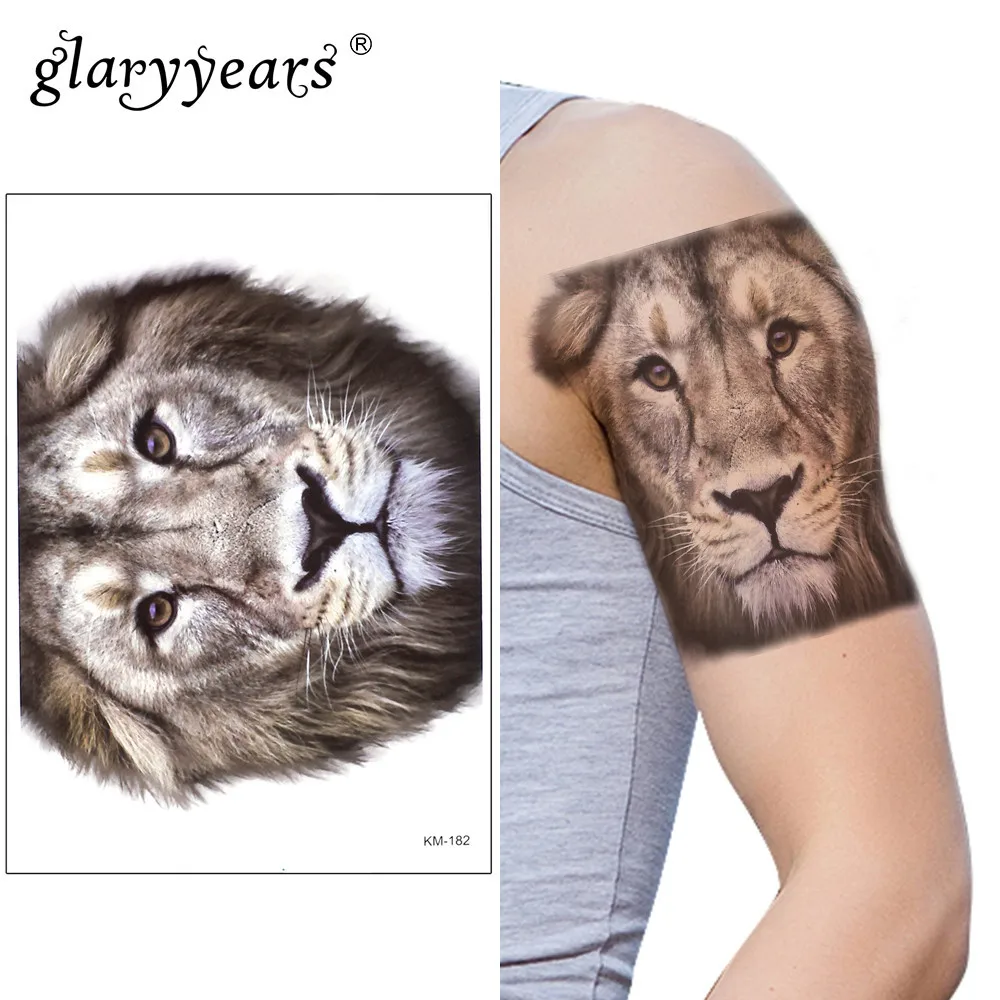 Временная тату наклейка Glaryyears 15*21 см коричневая искусственная татуировка