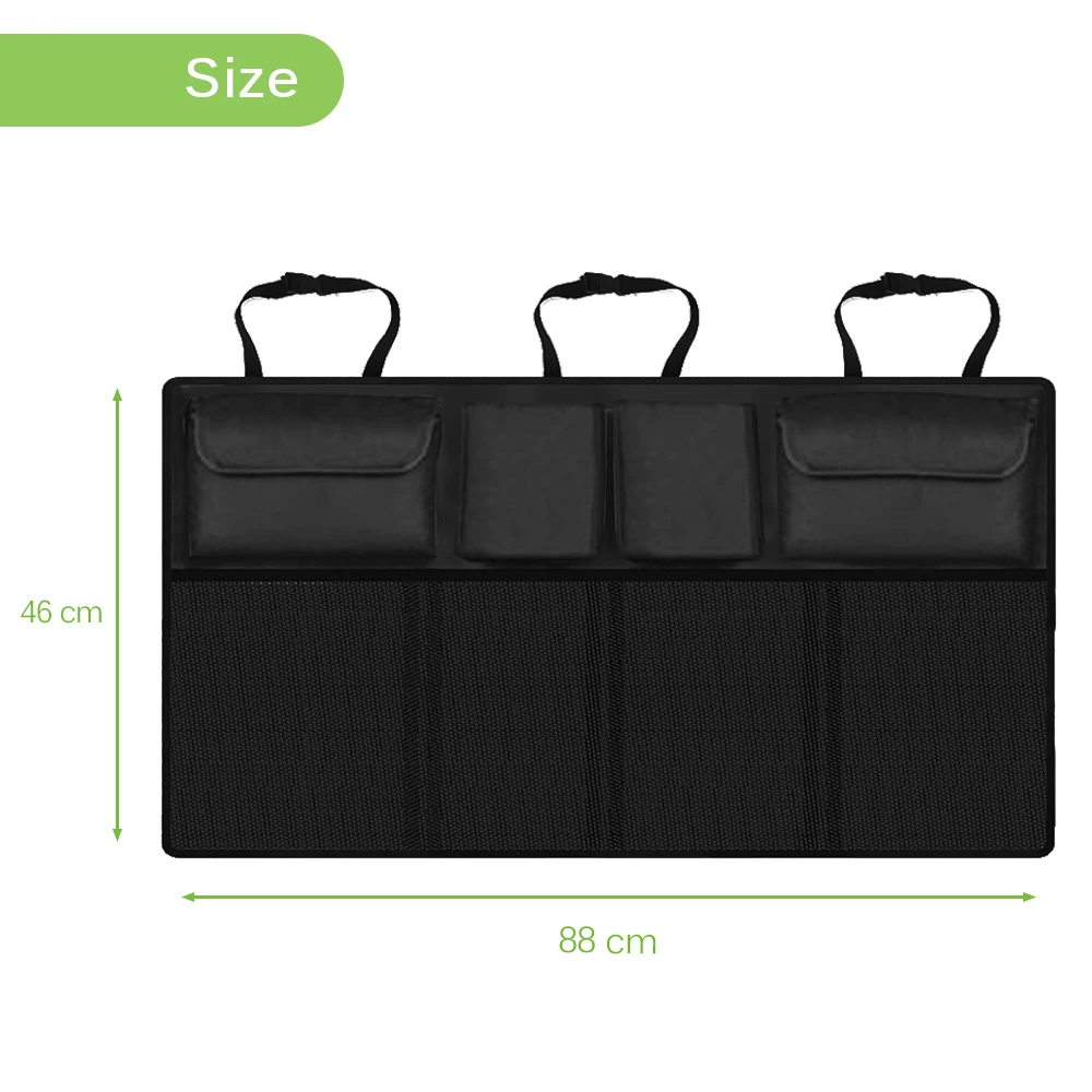 Onever багажник автомобиля складной органайзер бутылка для воды сумка для хранения сетки двойной утолщение универсальный размер на заднее сиденье подвесной карман