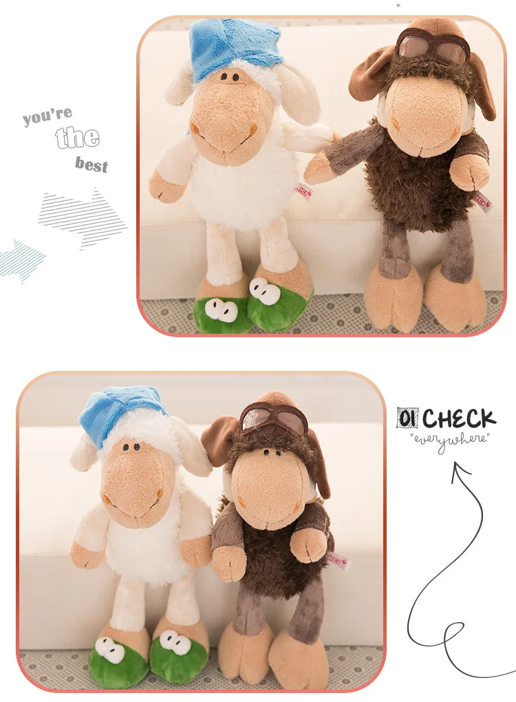 Amy Jolly Sheep candy, цветок овцы, плюшевая игрушка, высокое качество, 35 см, 50 см, подарок на день рождения, подарок на день детей, 1 шт