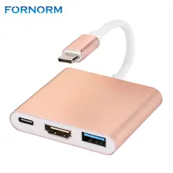 Fornorm USB 3.1type-C HDMI адаптер 1080 P 4 К USB 3.0 USB-C конвертер кабель для зарядки порты и разъёмы Кабель-адаптер для Huawei matebook