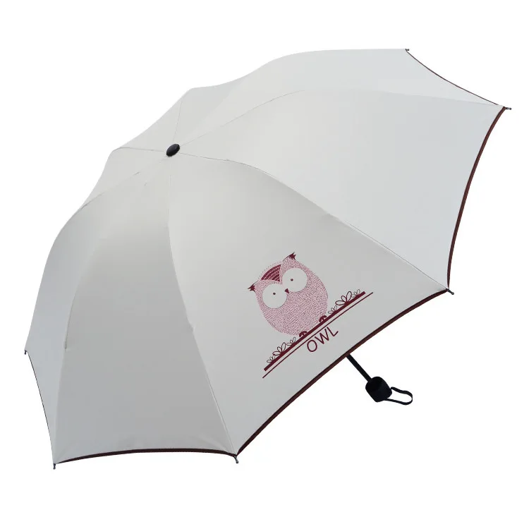 Черное покрытие три складные зонтики для утепленные солнцезащитный крем дождь Шестерни небольшой Unbrellas анти-УФ Неавтоматические непрозрачные Для женщин зонтик - Цвет: E