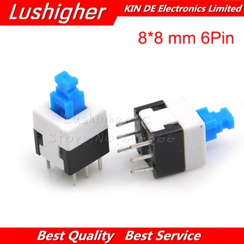 

20PCS Touch Switch 8X8 8*8 Mm 6Pin Push Tactile Switch Self Lock /Off Button Latching Switch