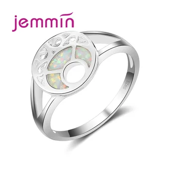 

Wedding Rings Silver For Women White Fire Opal Engagement Finger Ring 925 Sterling Silver Anillos Jewelry Size 6/7/8/9/10