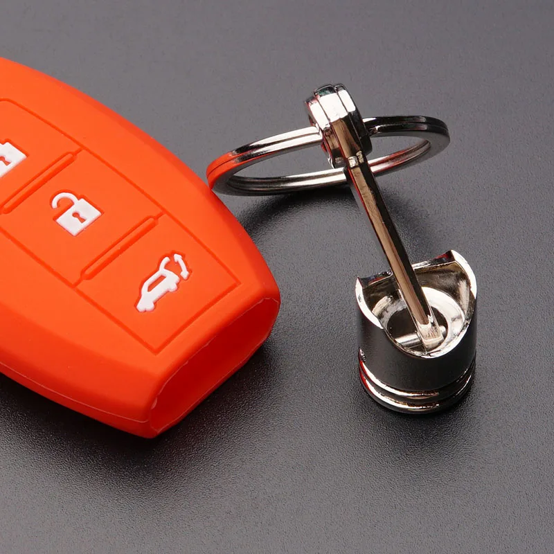 Силиконовый резиновый автомобильный чехол для брелка с ключом для Infiniti Q50 QX50 QX60 G25 JX35 ESQ EX FX пульт дистанционного управления без ключа Защитная крышка - Название цвета: Red with piston
