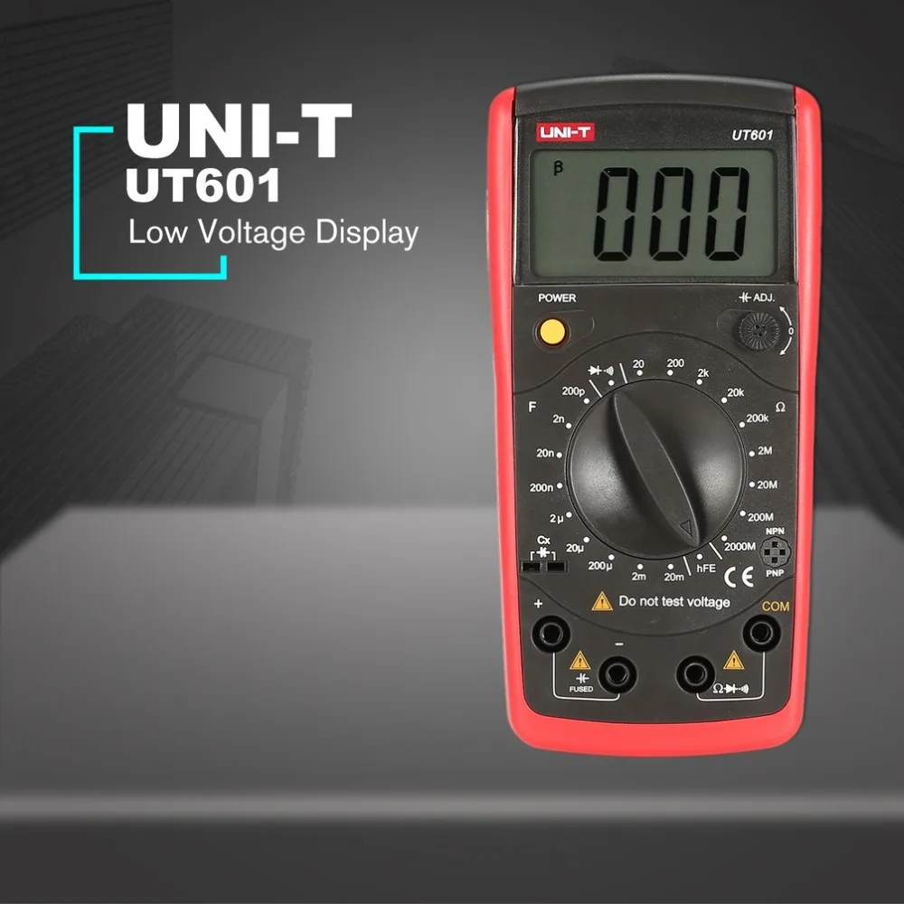 

UNI-T UT601 Inductive Capacitance Meter Resistor / Capacitor / Diode / Transistor Test On-Off Beep Low Voltage Display