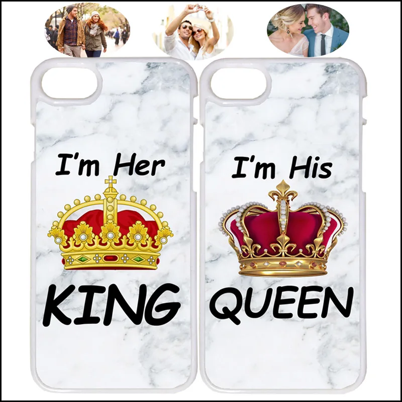 Чехол для телефона King Queen Crown Boyfriend Girlfriend с мраморной парой iPhone X XR Max Samsung huawei из
