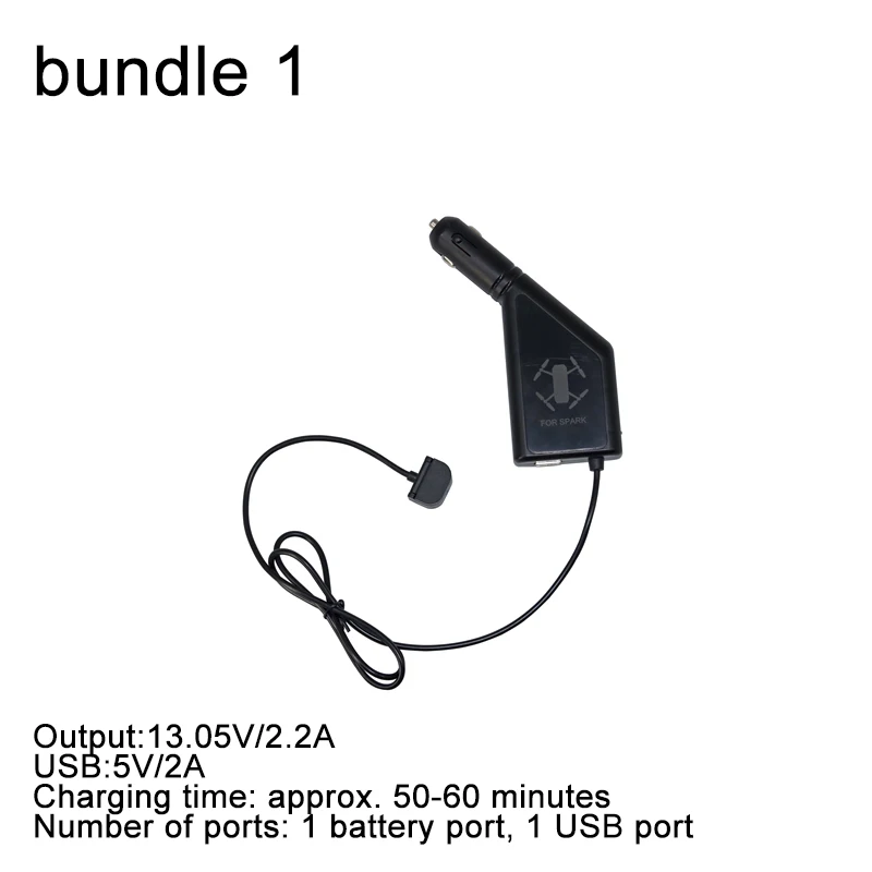 Car Charger with USB Charging Port Remote Control for DJI Spark Drone Battery Transport Outdoor Veh