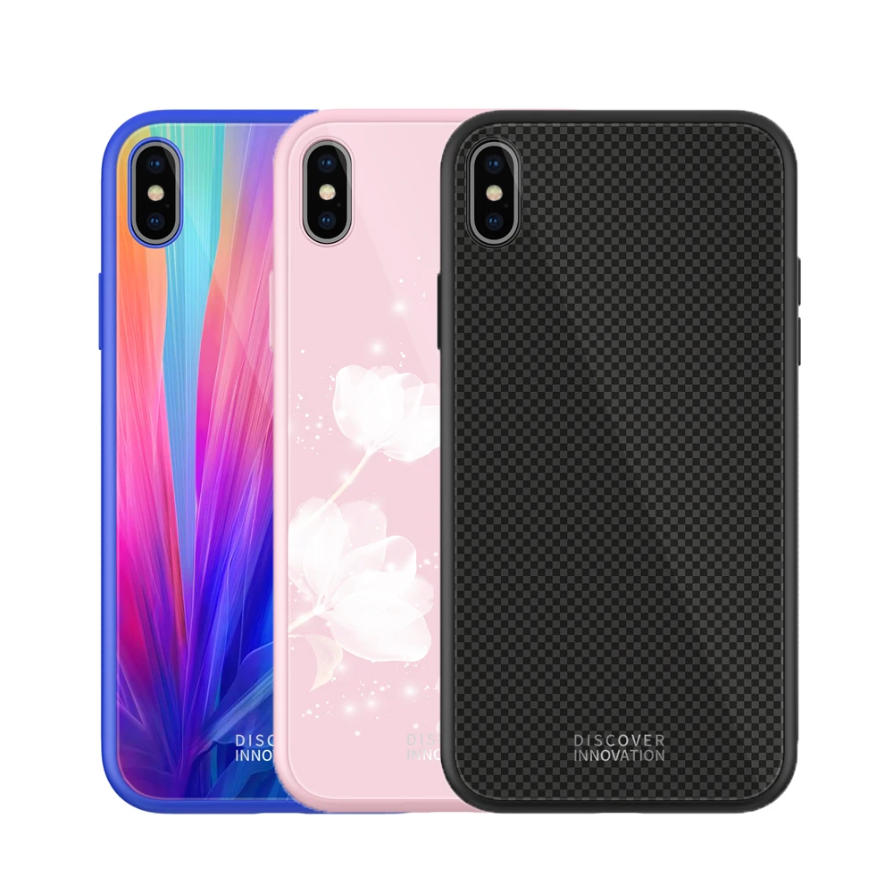 Soft Edge Tempered Glass Back Cover Case For iPhone x xs max NILLKIN