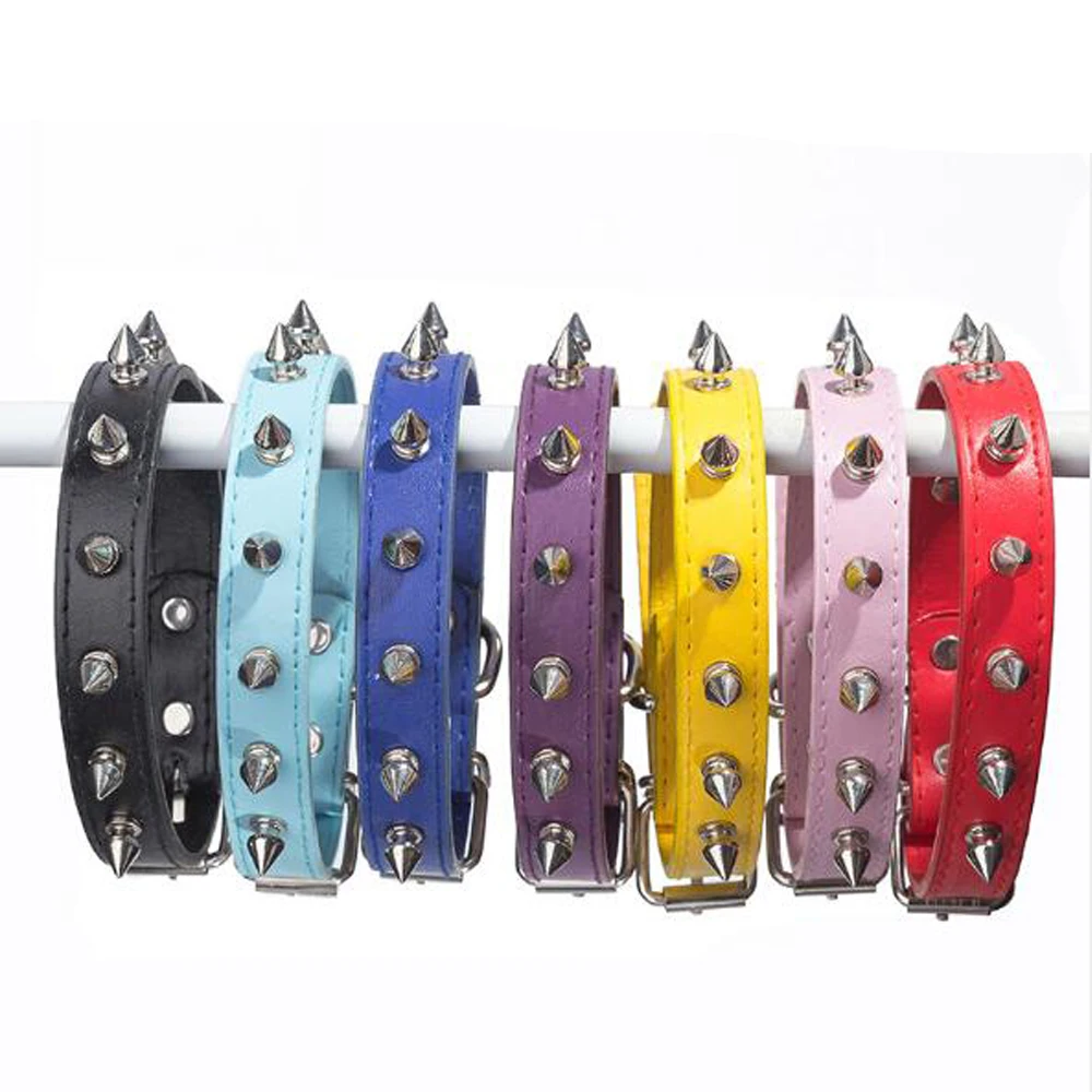 

1 PC PU Leather Puppy Collar Harness Dogs Rivet Collar Punk Style Pet Spiked Studded Strap Cat Neck Collar