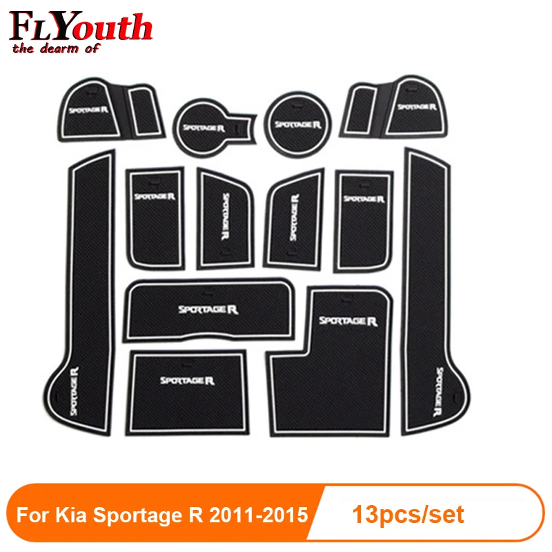 

For Kia Sportage R 2011 2012 2013 2014 2015 Gate Slot Pad Door Groove Mat Anti-slip Cup Pad Cover Interior Decoration Accessory