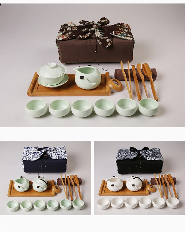 Японский стиль путешествия керамический чайный набор кунг-фу Quick чашка ярмарка кружка чай горшок чайная чашка аксессуары комплект с портативной сумкой для хранения