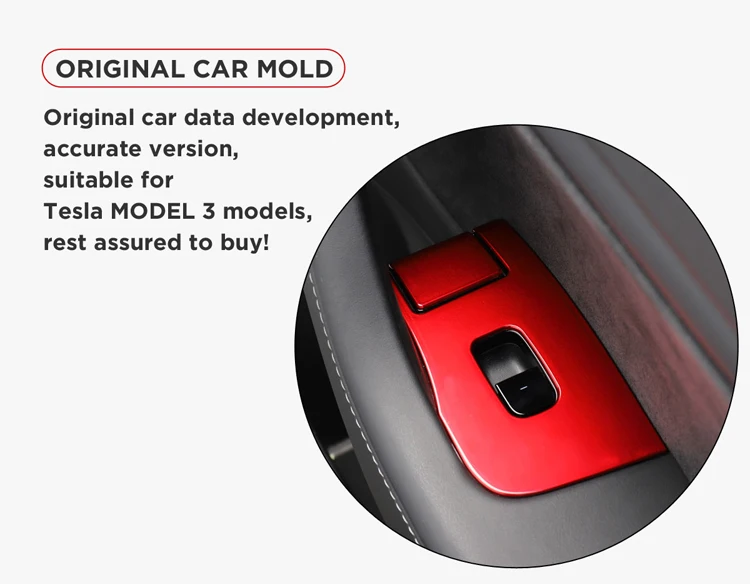 LUCKEASY окна автомобиля кнопки изменение ABS патч для Tesla модель 3- самолет версия Красный Белый подъюбник 6 шт./компл