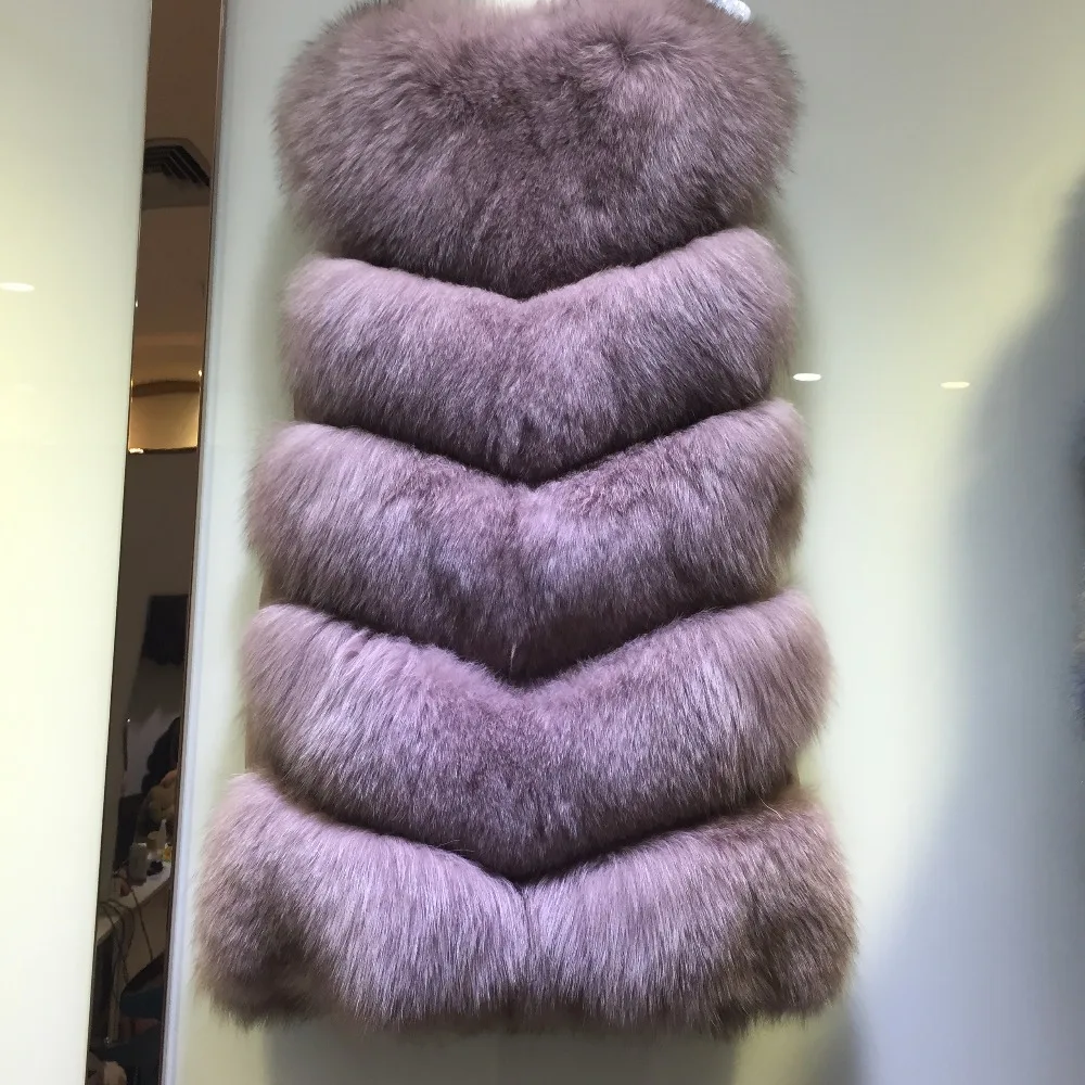 SQXR меховой натуральный мех лисы Жилет натуральный цельный лисий мех жилет женский обычный стандартный Закрытая кнопка дизайн куртки пальто