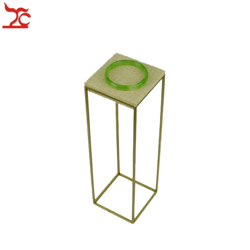 

Free Shipping Jewelry Display Rack Stainless Steel With Linen Bracelet Bangle Display Stand Pendant Showcase Holder 9*9*29cm