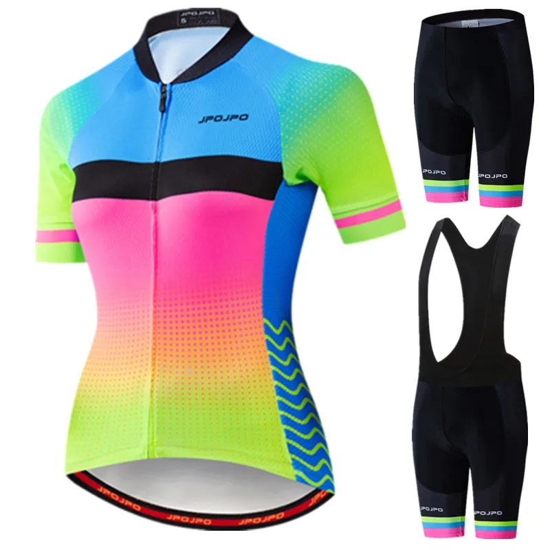 

JPOJPO Summer Cycling Clothing Women Pro Team Cycling Jersey Set Quick Dry Bicycle Clothing Mountain Bike Clothes Ropa Ciclismo