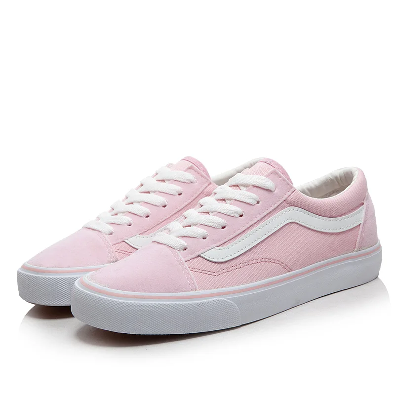 

TRILEINO low-top Claret CLASSICS Unisex MEN'S & WOMEN'S Ginger canvas shoes pink all black Sports Skateboarding shoes sneakers