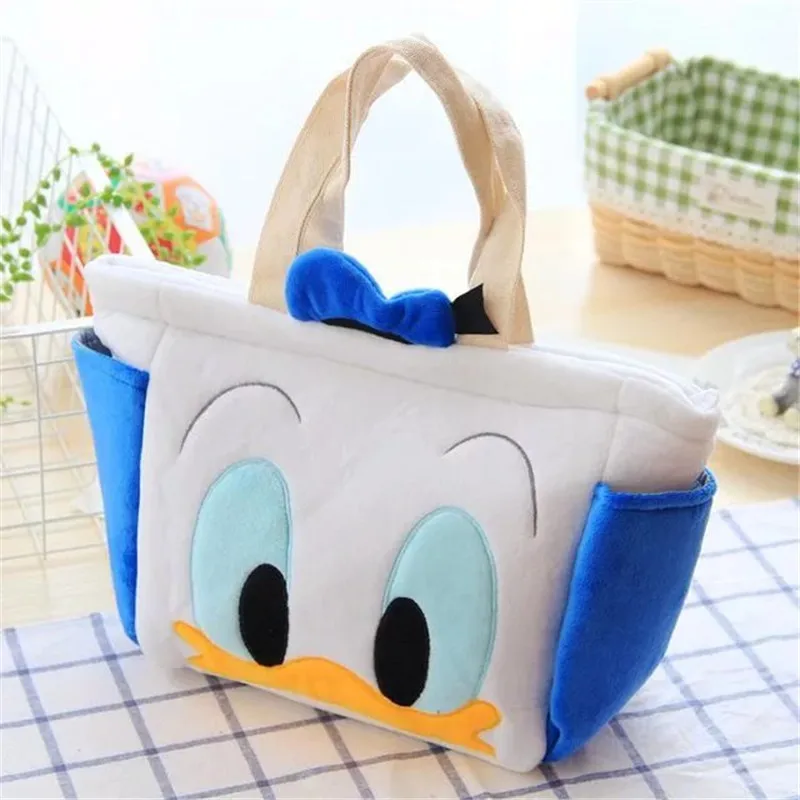 Милый плюшевый ланч-мешок ЦУМ Стич чип и Дейл Дональд Дак для детей Ланч-бокс сумка-тоут Детская сумка для пикника Сумка для еды - Цвет: Donald Duck