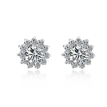 

Sunflower 1Ct each 6.5mm Round Cut Synthetic Diamonds Stud Earrings for Women Spiffing Female Earrings Hot Style Jewelry
