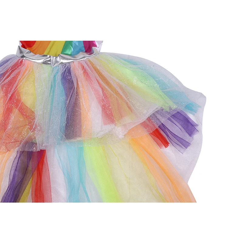 Детское красочное волшебное платье для девочек с изображением радуги, единорога, фэнтези, Детский карнавальный костюм на Хэллоуин