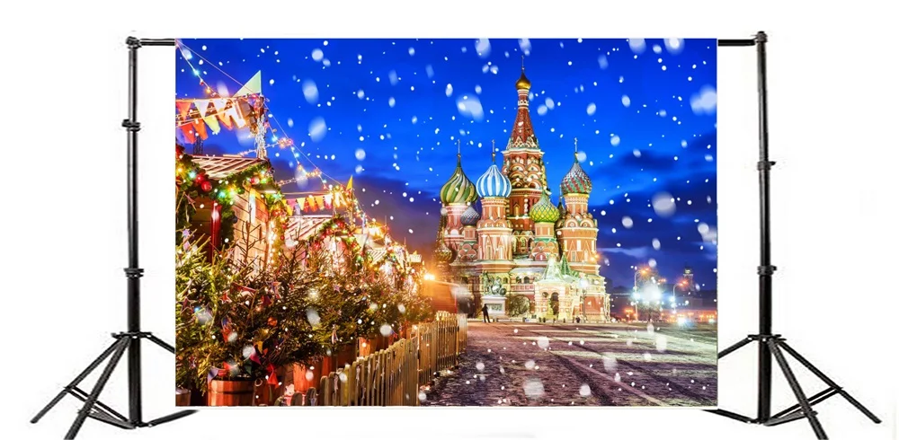 Laeacco Castle Dusk Light Bokeh Street Photography Backgrounds Customized Photographic Backdrops For Photo Studio