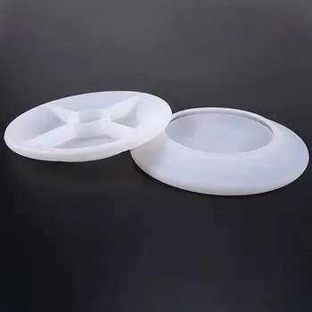 

Crystal Epoxy Mold DIY Handmade Round Flat Plate Brightening Mirror Plates Silicone Mould