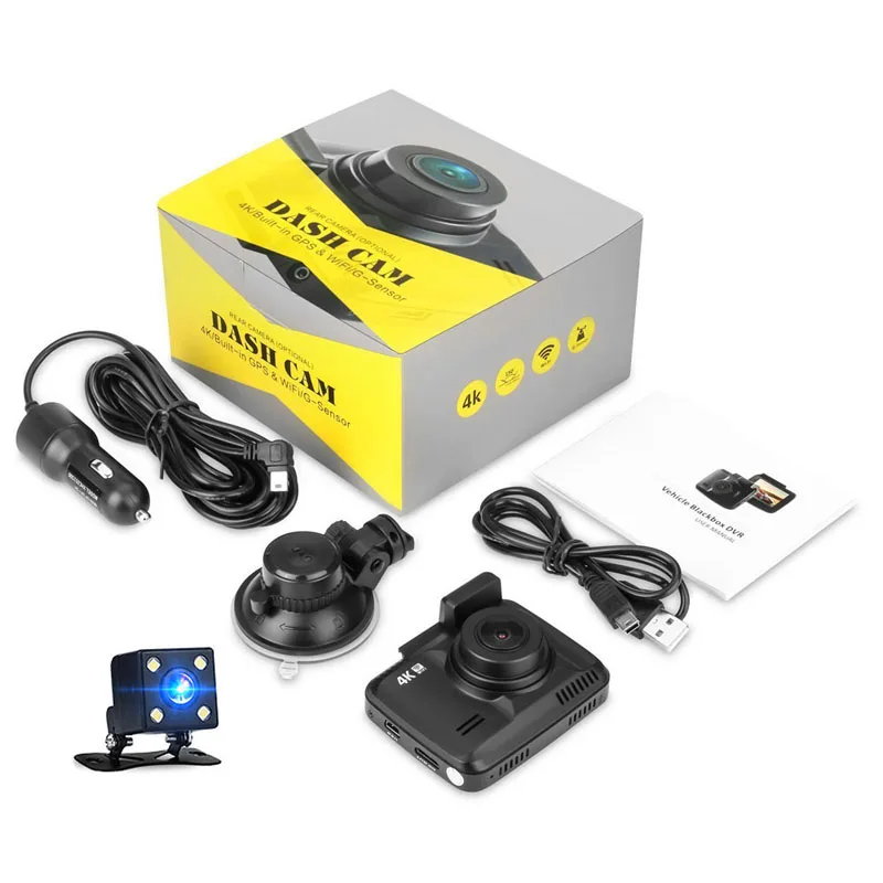 Cemicen 2 4 дюймовый FHD 4K 2160P Novatek 96660 Автомобильный видеорегистратор с Wi Fi GPS навигацией